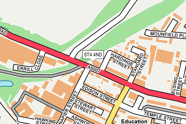 ST4 4ND map - OS OpenMap – Local (Ordnance Survey) ST4 4ND map - OS OpenMap – Local (Ordnance Survey)