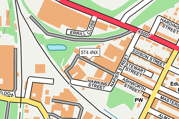 ST4 4NX map - OS OpenMap – Local (Ordnance Survey) ST4 4NX map - OS OpenMap – Local (Ordnance Survey)