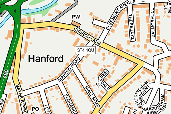 ST4 4QU map - OS OpenMap – Local (Ordnance Survey) ST4 4QU map - OS OpenMap – Local (Ordnance Survey)