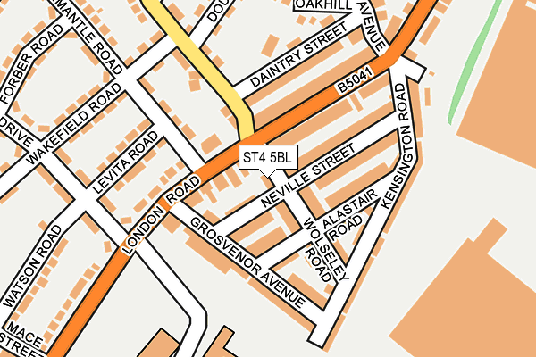 ST4 5BL map - OS OpenMap – Local (Ordnance Survey) ST4 5BL map - OS OpenMap – Local (Ordnance Survey)