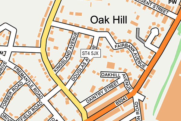 ST4 5JX map - OS OpenMap – Local (Ordnance Survey) ST4 5JX map - OS OpenMap – Local (Ordnance Survey)