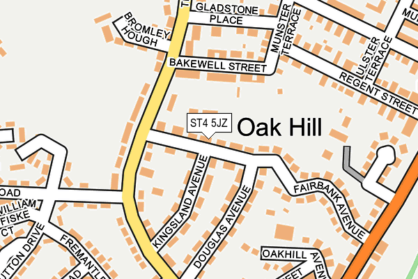 ST4 5JZ map - OS OpenMap – Local (Ordnance Survey) ST4 5JZ map - OS OpenMap – Local (Ordnance Survey)