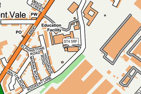 ST4 5RF map - OS OpenMap – Local (Ordnance Survey) ST4 5RF map - OS OpenMap – Local (Ordnance Survey)