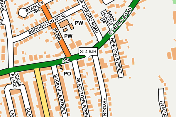 ST4 6JH map - OS OpenMap – Local (Ordnance Survey) ST4 6JH map - OS OpenMap – Local (Ordnance Survey)