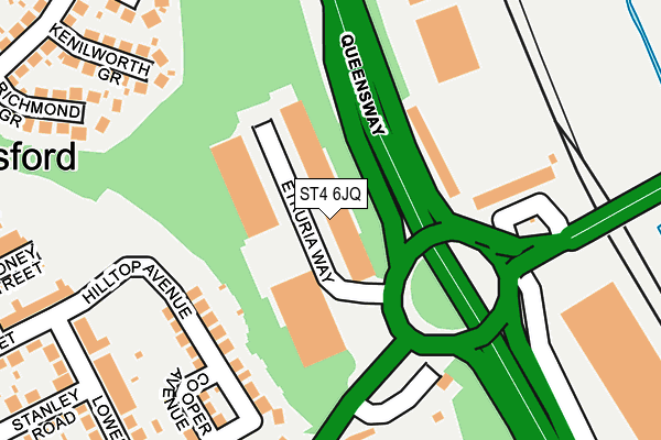 ST4 6JQ map - OS OpenMap – Local (Ordnance Survey) ST4 6JQ map - OS OpenMap – Local (Ordnance Survey)