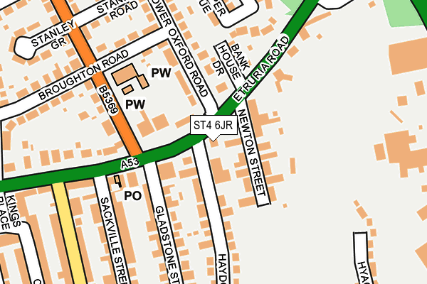 ST4 6JR map - OS OpenMap – Local (Ordnance Survey) ST4 6JR map - OS OpenMap – Local (Ordnance Survey)