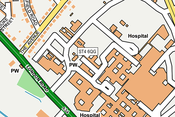 ST4 6QG map - OS OpenMap – Local (Ordnance Survey) ST4 6QG map - OS OpenMap – Local (Ordnance Survey)