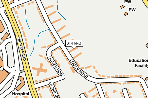 ST4 6RQ map - OS OpenMap – Local (Ordnance Survey) ST4 6RQ map - OS OpenMap – Local (Ordnance Survey)