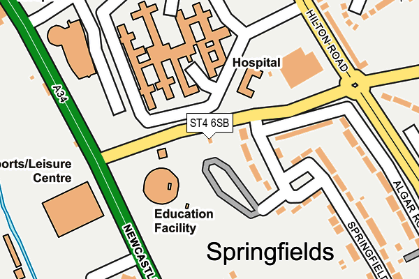 ST4 6SB map - OS OpenMap – Local (Ordnance Survey) ST4 6SB map - OS OpenMap – Local (Ordnance Survey)