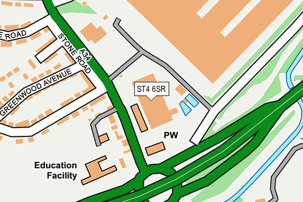 ST4 6SR map - OS OpenMap – Local (Ordnance Survey) ST4 6SR map - OS OpenMap – Local (Ordnance Survey)