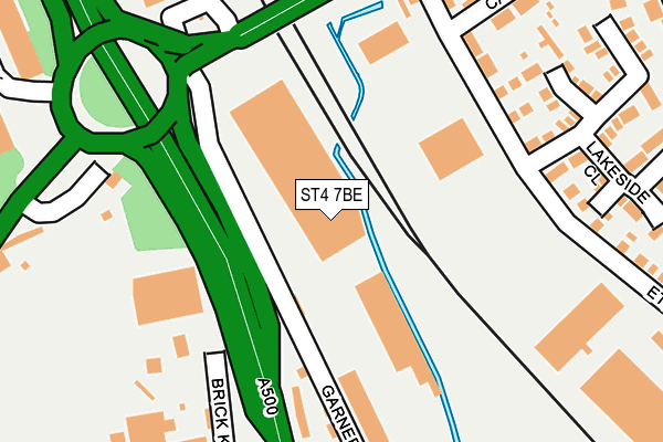 ST4 7BE map - OS OpenMap – Local (Ordnance Survey)