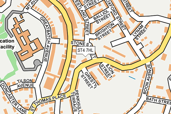 ST4 7HL map - OS OpenMap – Local (Ordnance Survey) ST4 7HL map - OS OpenMap – Local (Ordnance Survey)