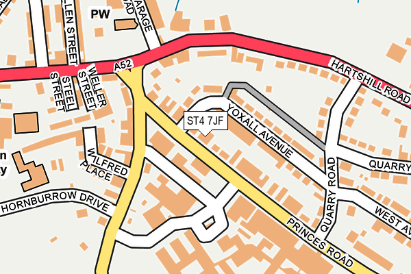 ST4 7JF map - OS OpenMap – Local (Ordnance Survey) ST4 7JF map - OS OpenMap – Local (Ordnance Survey)