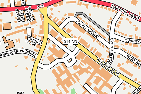 ST4 7JN map - OS OpenMap – Local (Ordnance Survey) ST4 7JN map - OS OpenMap – Local (Ordnance Survey)