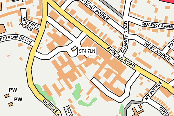ST4 7LN map - OS OpenMap – Local (Ordnance Survey) ST4 7LN map - OS OpenMap – Local (Ordnance Survey)