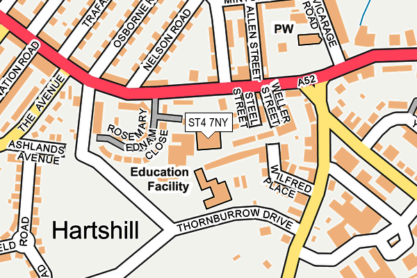 ST4 7NY map - OS OpenMap – Local (Ordnance Survey) ST4 7NY map - OS OpenMap – Local (Ordnance Survey)