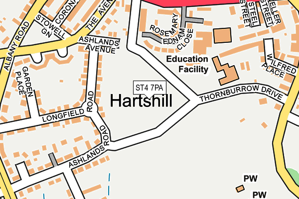 ST4 7PA map - OS OpenMap – Local (Ordnance Survey) ST4 7PA map - OS OpenMap – Local (Ordnance Survey)