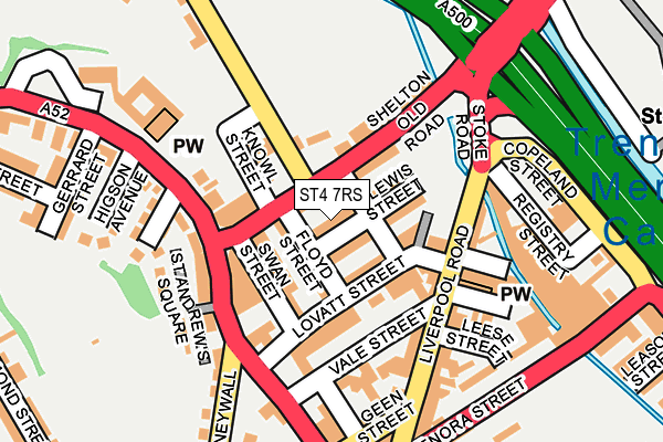 ST4 7RS map - OS OpenMap – Local (Ordnance Survey) ST4 7RS map - OS OpenMap – Local (Ordnance Survey)