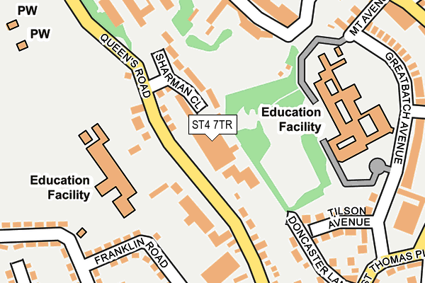 ST4 7TR map - OS OpenMap – Local (Ordnance Survey) ST4 7TR map - OS OpenMap – Local (Ordnance Survey)