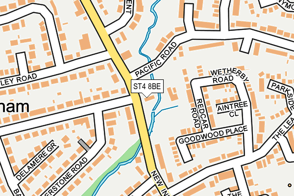 ST4 8BE map - OS OpenMap – Local (Ordnance Survey) ST4 8BE map - OS OpenMap – Local (Ordnance Survey)