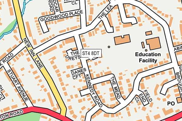 ST4 8DT map - OS OpenMap – Local (Ordnance Survey) ST4 8DT map - OS OpenMap – Local (Ordnance Survey)