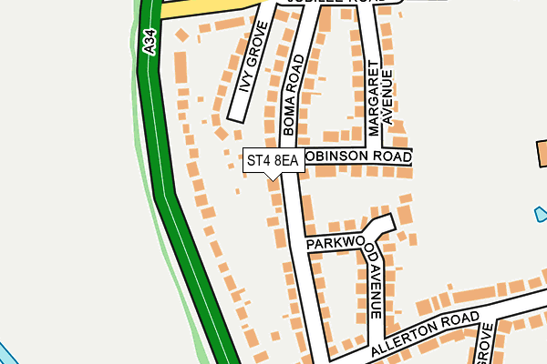 ST4 8EA map - OS OpenMap – Local (Ordnance Survey) ST4 8EA map - OS OpenMap – Local (Ordnance Survey)