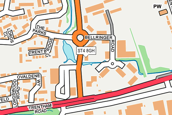 ST4 8GH map - OS OpenMap – Local (Ordnance Survey) ST4 8GH map - OS OpenMap – Local (Ordnance Survey)