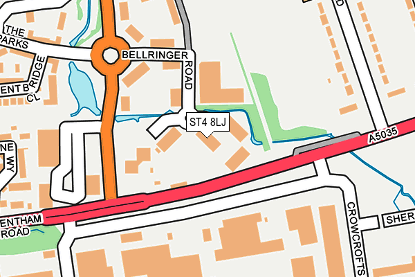 ST4 8LJ map - OS OpenMap – Local (Ordnance Survey) ST4 8LJ map - OS OpenMap – Local (Ordnance Survey)