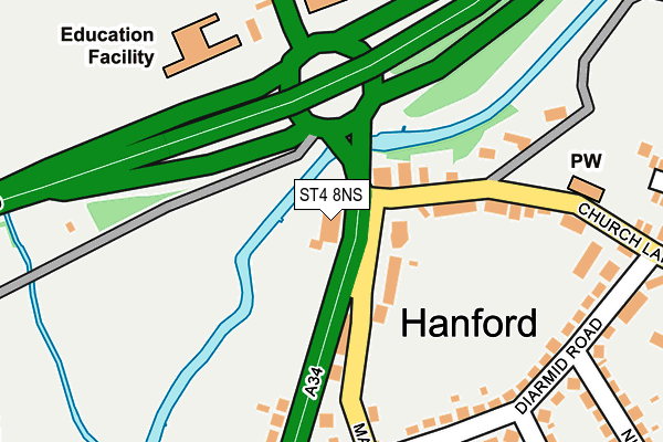 ST4 8NS map - OS OpenMap – Local (Ordnance Survey) ST4 8NS map - OS OpenMap – Local (Ordnance Survey)