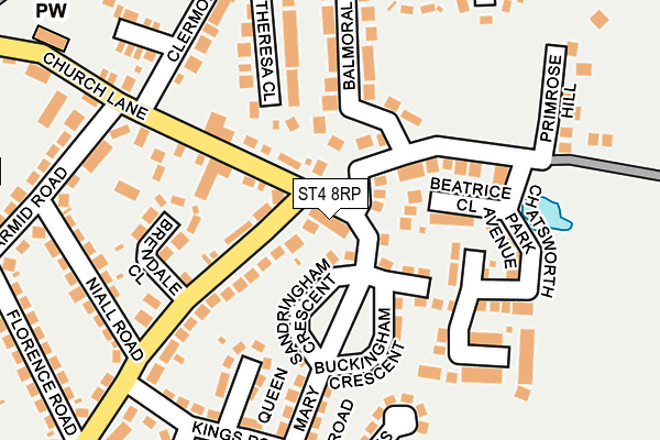 ST4 8RP map - OS OpenMap – Local (Ordnance Survey) ST4 8RP map - OS OpenMap – Local (Ordnance Survey)