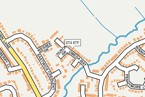 ST4 8TF map - OS OpenMap – Local (Ordnance Survey) ST4 8TF map - OS OpenMap – Local (Ordnance Survey)