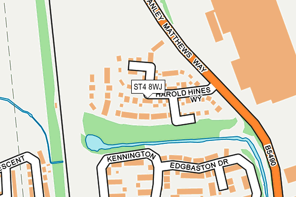 ST4 8WJ map - OS OpenMap – Local (Ordnance Survey) ST4 8WJ map - OS OpenMap – Local (Ordnance Survey)