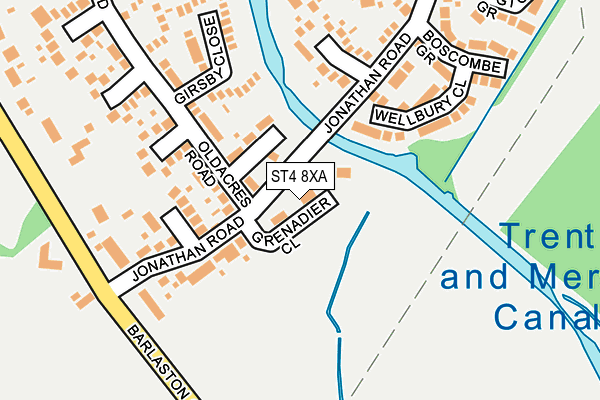 ST4 8XA map - OS OpenMap – Local (Ordnance Survey) ST4 8XA map - OS OpenMap – Local (Ordnance Survey)