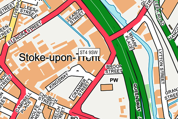 ST4 9SW map - OS OpenMap – Local (Ordnance Survey) ST4 9SW map - OS OpenMap – Local (Ordnance Survey)