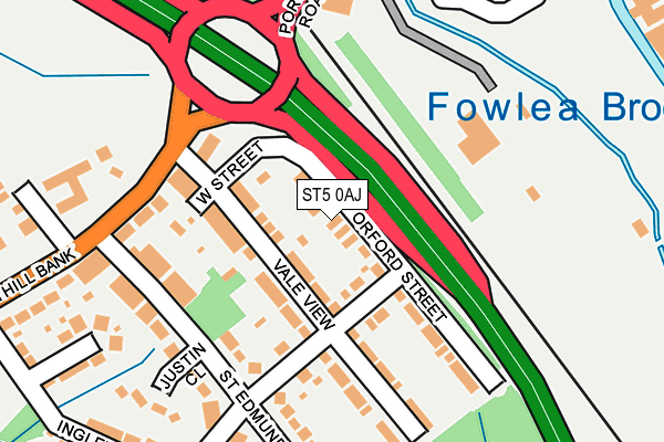 ST5 0AJ map - OS OpenMap – Local (Ordnance Survey)