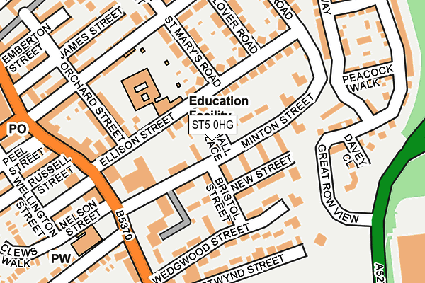 ST5 0HG map - OS OpenMap – Local (Ordnance Survey) ST5 0HG map - OS OpenMap – Local (Ordnance Survey)