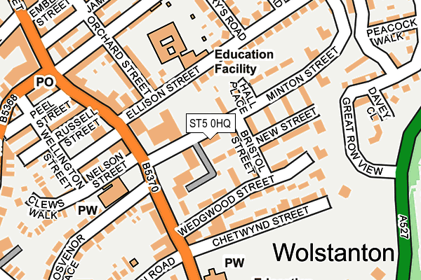 ST5 0HQ map - OS OpenMap – Local (Ordnance Survey) ST5 0HQ map - OS OpenMap – Local (Ordnance Survey)