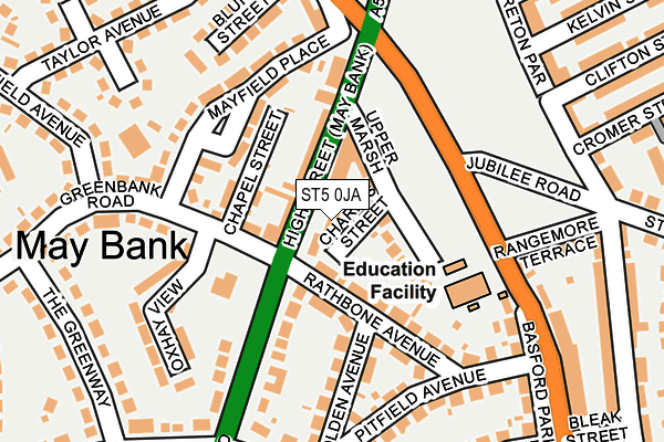 ST5 0JA map - OS OpenMap – Local (Ordnance Survey)