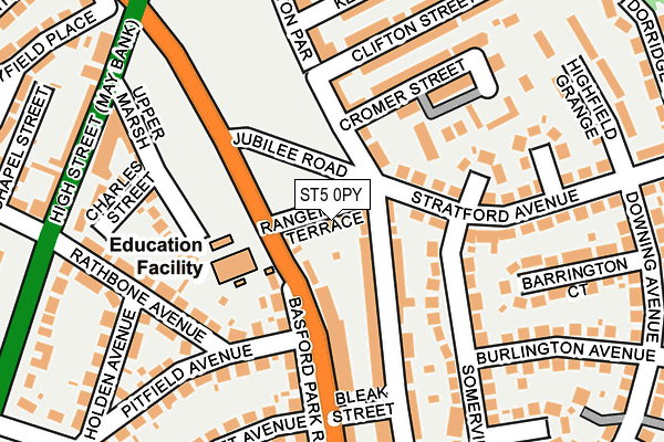 ST5 0PY map - OS OpenMap – Local (Ordnance Survey) ST5 0PY map - OS OpenMap – Local (Ordnance Survey)
