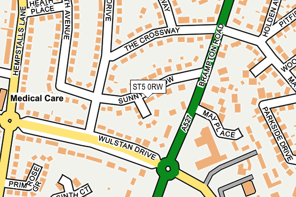 ST5 0RW map - OS OpenMap – Local (Ordnance Survey) ST5 0RW map - OS OpenMap – Local (Ordnance Survey)