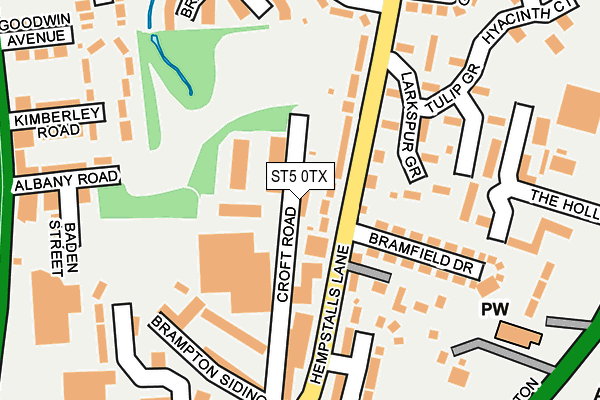 ST5 0TX map - OS OpenMap – Local (Ordnance Survey) ST5 0TX map - OS OpenMap – Local (Ordnance Survey)
