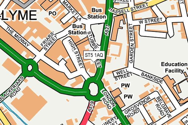 ST5 1AQ map - OS OpenMap – Local (Ordnance Survey) ST5 1AQ map - OS OpenMap – Local (Ordnance Survey)