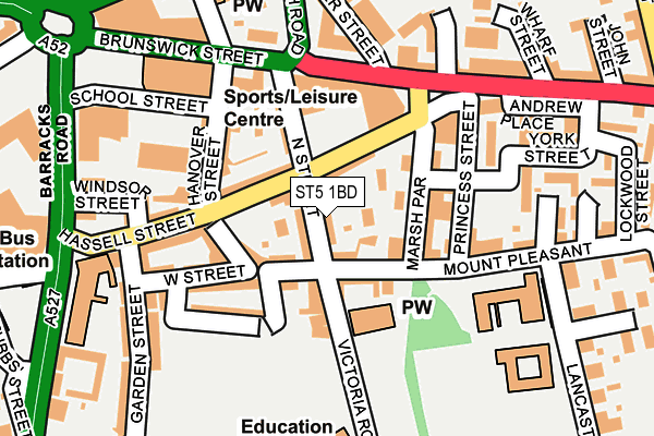 ST5 1BD map - OS OpenMap – Local (Ordnance Survey) ST5 1BD map - OS OpenMap – Local (Ordnance Survey)
