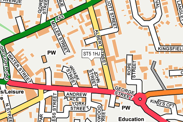 ST5 1HJ map - OS OpenMap – Local (Ordnance Survey) ST5 1HJ map - OS OpenMap – Local (Ordnance Survey)