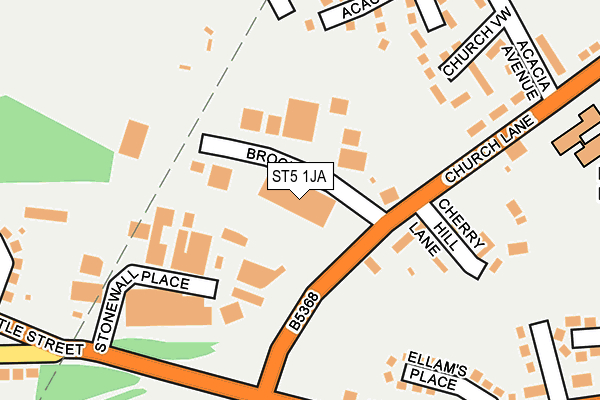 ST5 1JA map - OS OpenMap – Local (Ordnance Survey) ST5 1JA map - OS OpenMap – Local (Ordnance Survey)