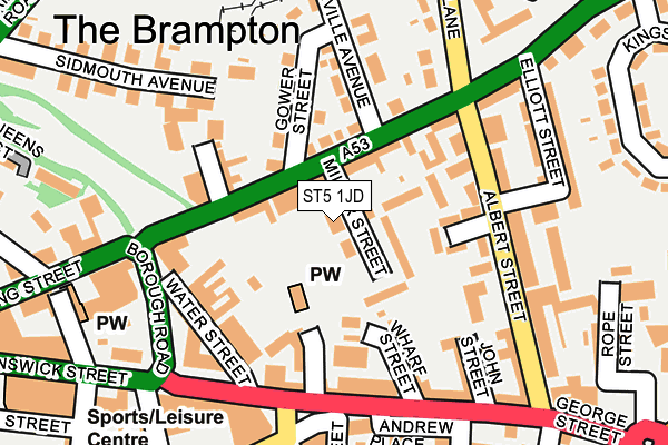 ST5 1JD map - OS OpenMap – Local (Ordnance Survey) ST5 1JD map - OS OpenMap – Local (Ordnance Survey)