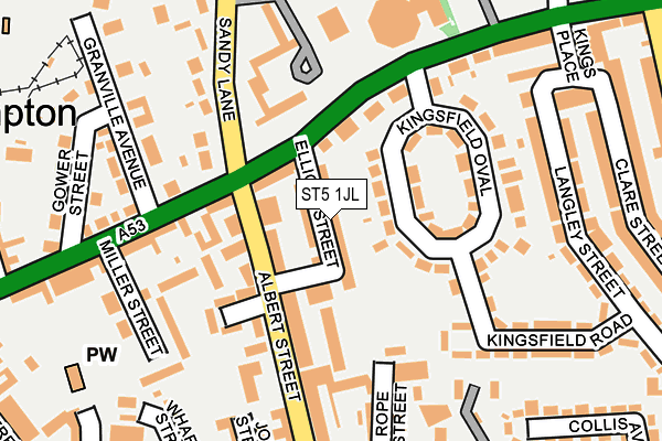 ST5 1JL map - OS OpenMap – Local (Ordnance Survey) ST5 1JL map - OS OpenMap – Local (Ordnance Survey)