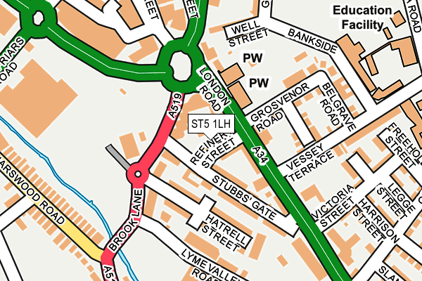 ST5 1LH map - OS OpenMap – Local (Ordnance Survey) ST5 1LH map - OS OpenMap – Local (Ordnance Survey)