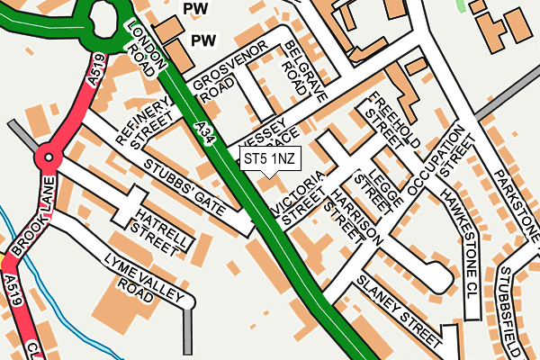 ST5 1NZ map - OS OpenMap – Local (Ordnance Survey) ST5 1NZ map - OS OpenMap – Local (Ordnance Survey)