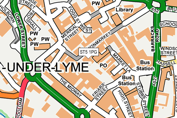 ST5 1PG map - OS OpenMap – Local (Ordnance Survey) ST5 1PG map - OS OpenMap – Local (Ordnance Survey)